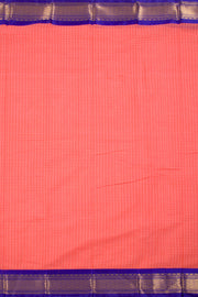 Coral Pink Handwoven Gadwal Kuttu Cotton Saree 10061441