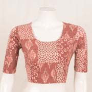 Brown Dabu Printed Cotton Blouse 10059235