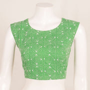 Kantha Embroidered Sleeveless Cotton Blouse 10059251