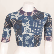Indigo Blue Dabu Printed Cotton Blouse 10059255