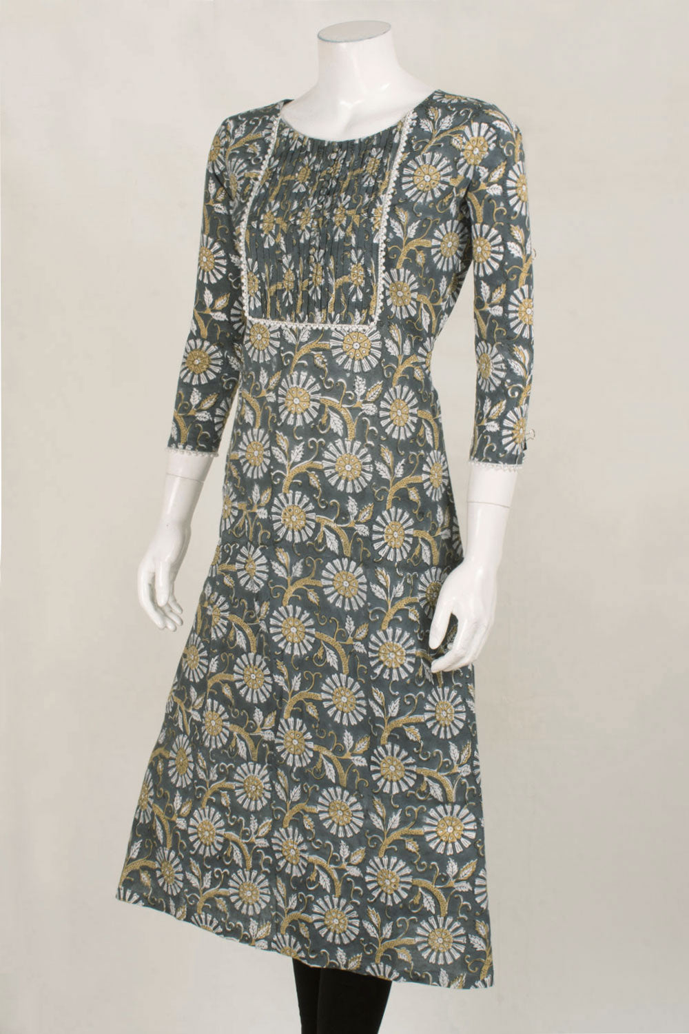 Hand Block Printed Cotton Dress 10056473
