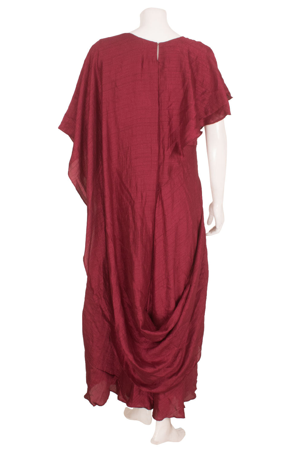 Handcrafted Silk Drape Dress 10058313
