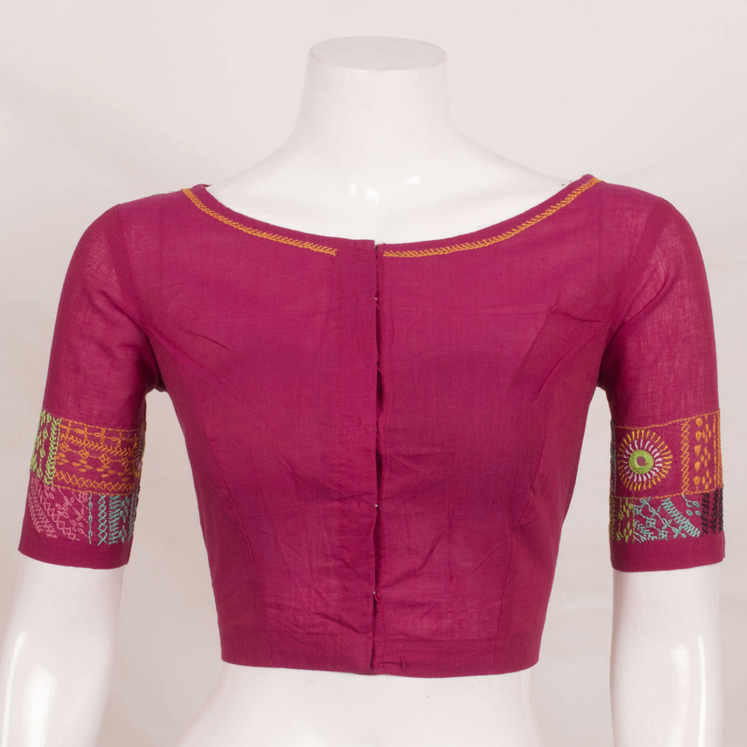 Mirror Work Embroidered Cotton Blouse 10055532
