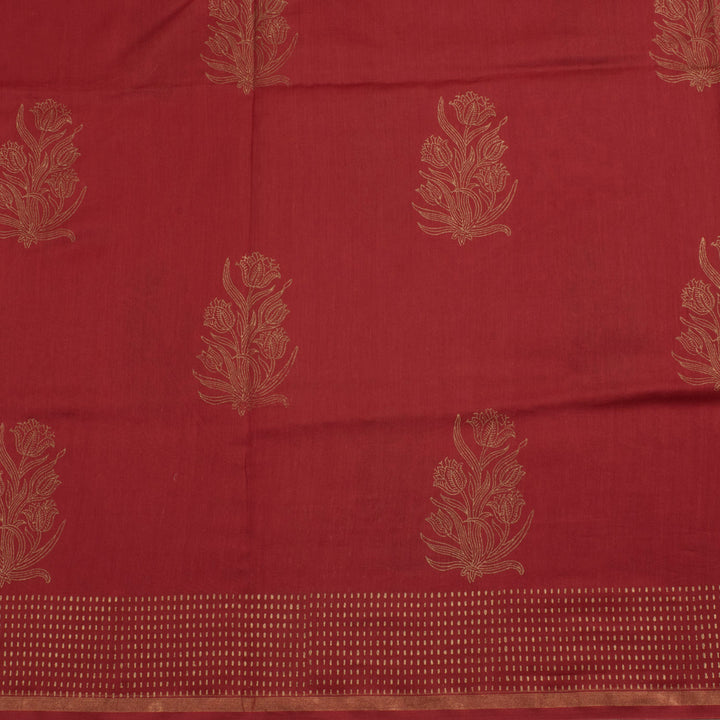 Hand Block Printed Chanderi Silk Cotton Saree 10056985