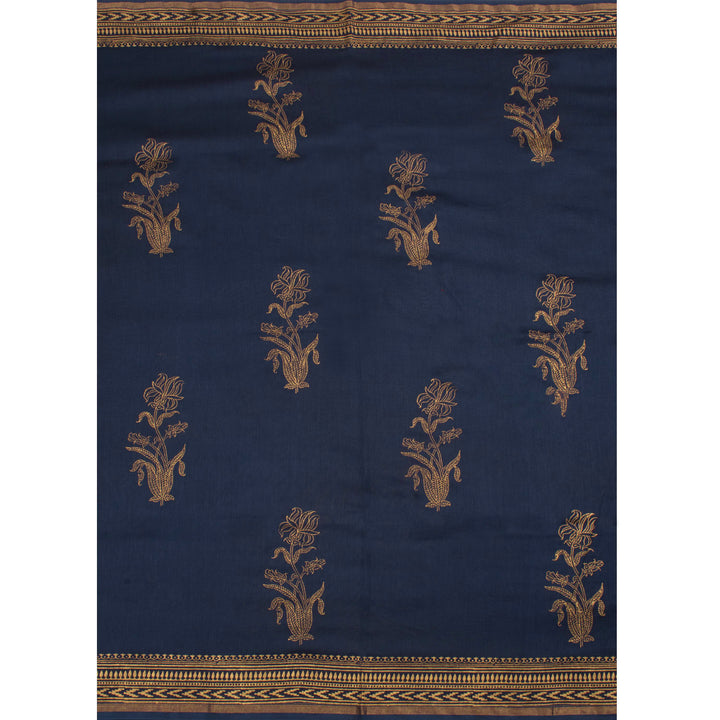 Hand Block Printed Chanderi Silk Cotton Saree 10056986