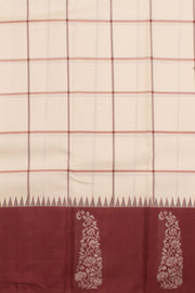 Cream Pure Zari Korvai Kanjivaram Silk Saree 10059025