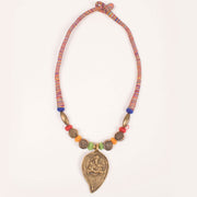 Handcrafted Necklace With Ganesha Brass Pendant 10054928