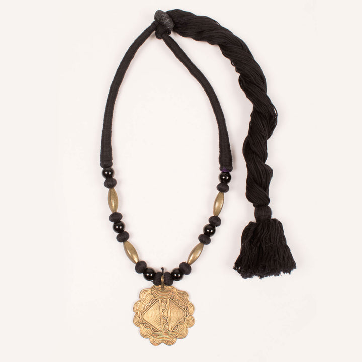 Handcrafted Dokra Necklace With Brass Pendant 10054932