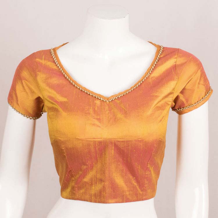 Hand Embroidered Raw Silk Blouse 10051134