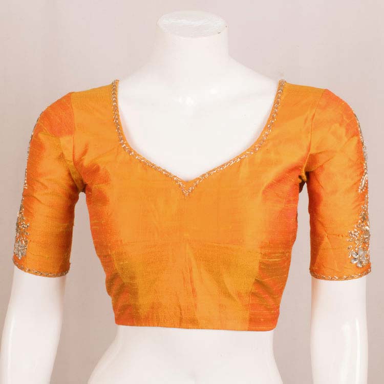 Hand Embroidered Raw Silk Blouse 10051135