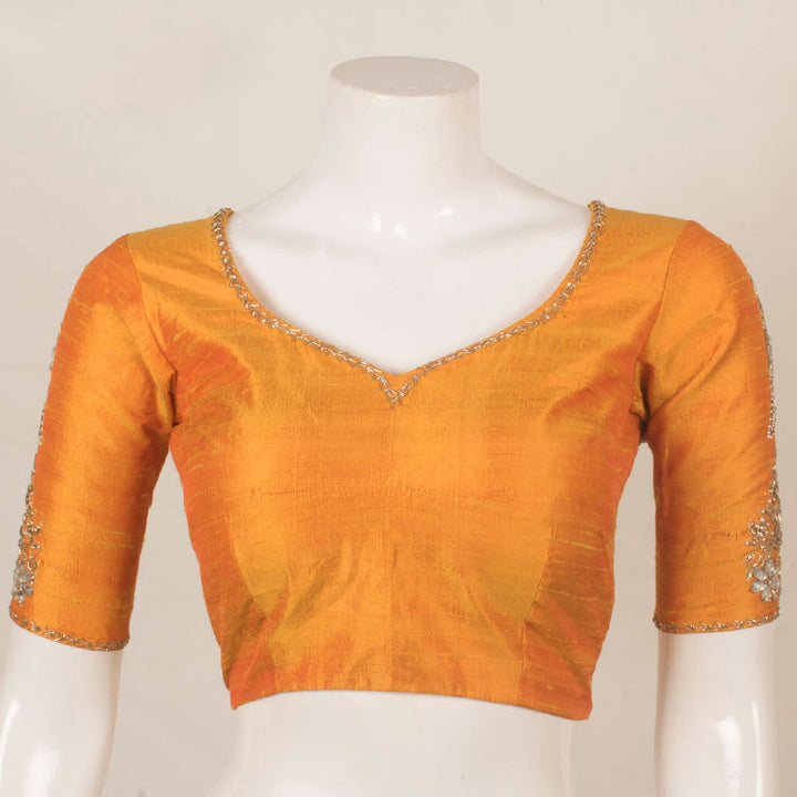 Hand Embroidered Raw Silk Blouse 10053486