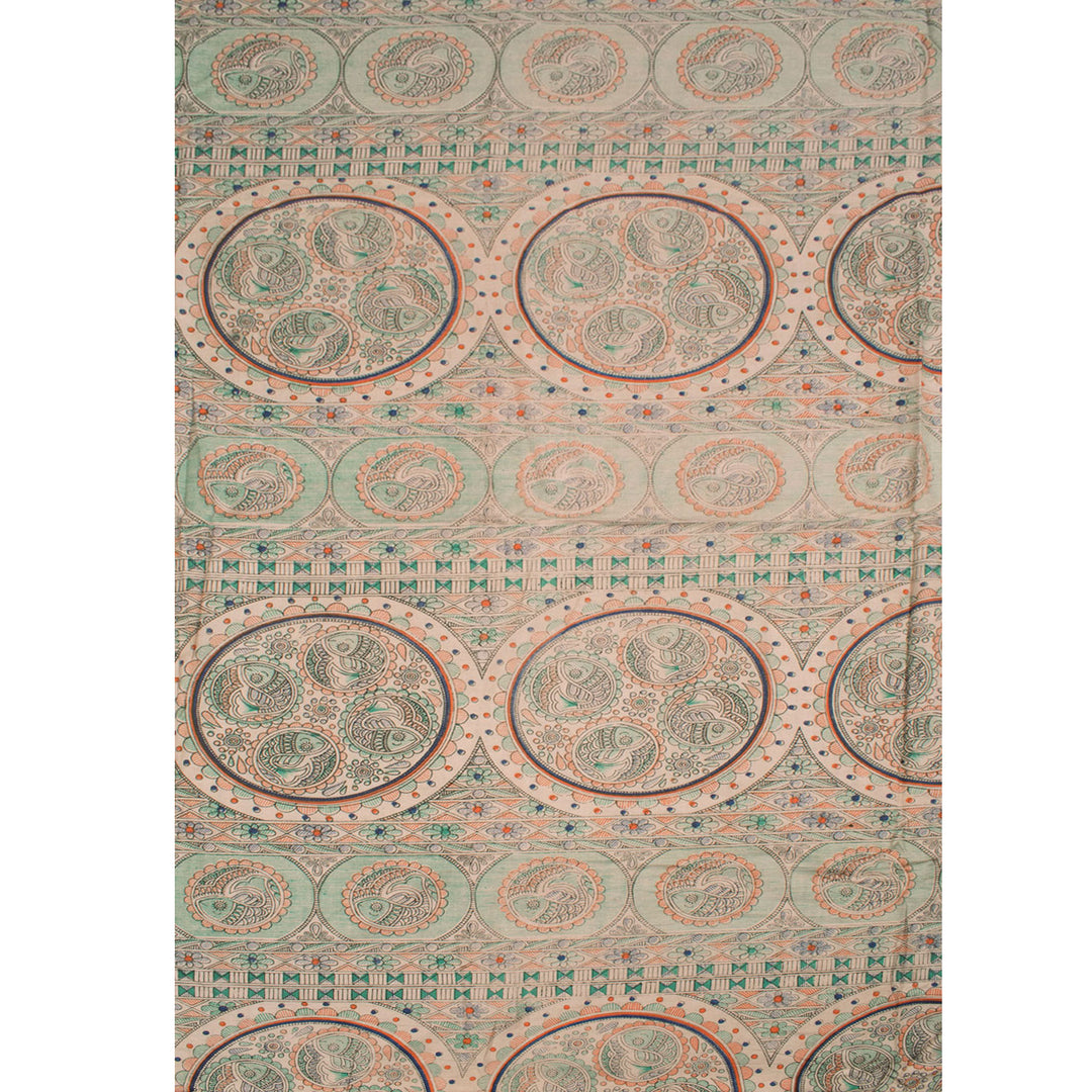 Madhubani Printed Bhagalpur Silk Salwar Suit Material 10056873