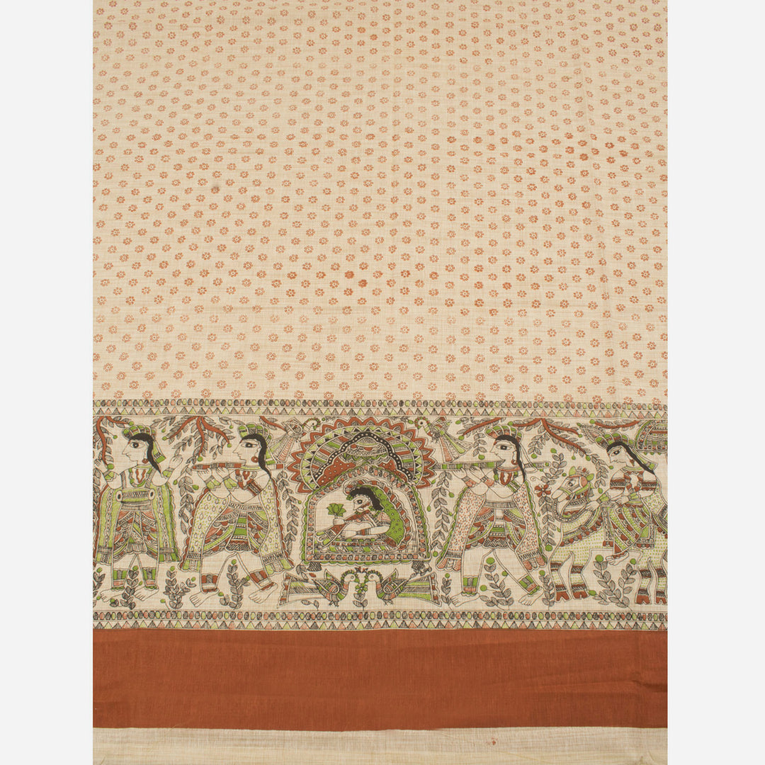 Madhubani Printed Bhagalpur Silk Salwar Suit Material 10056878