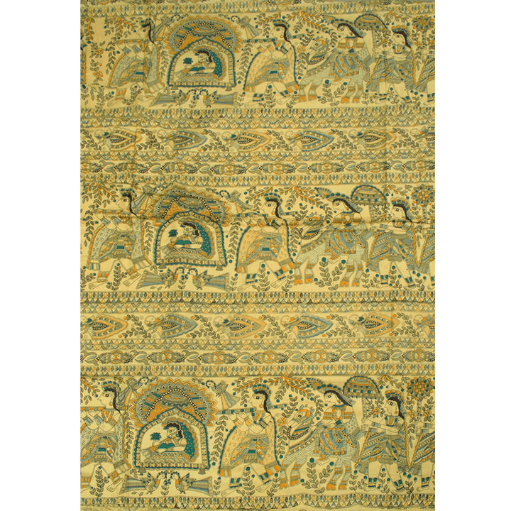 Madhubani Printed Bhagalpur Silk Salwar Suit Material 10056890