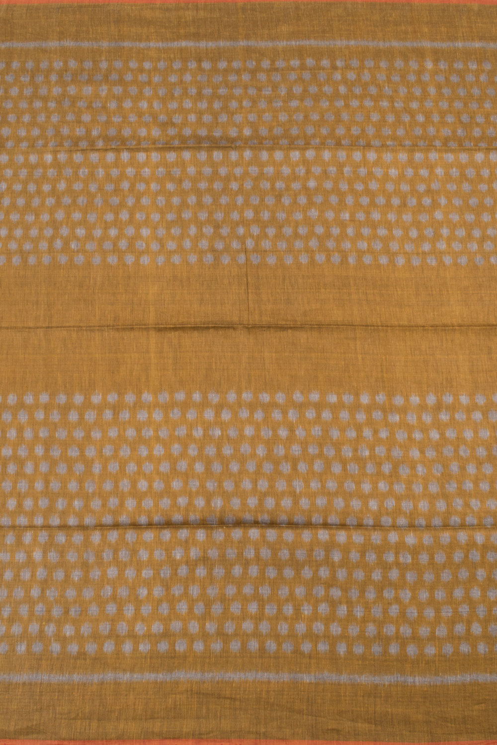 Mustard Yellow Linen Ikat Tussar Silk Saree 10059408