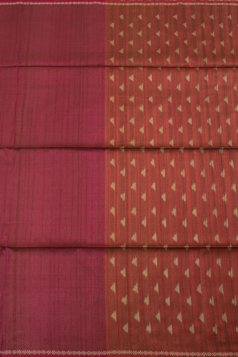 Pink Half and Half Pahad Ikat Tussar Silk Saree  10059418
