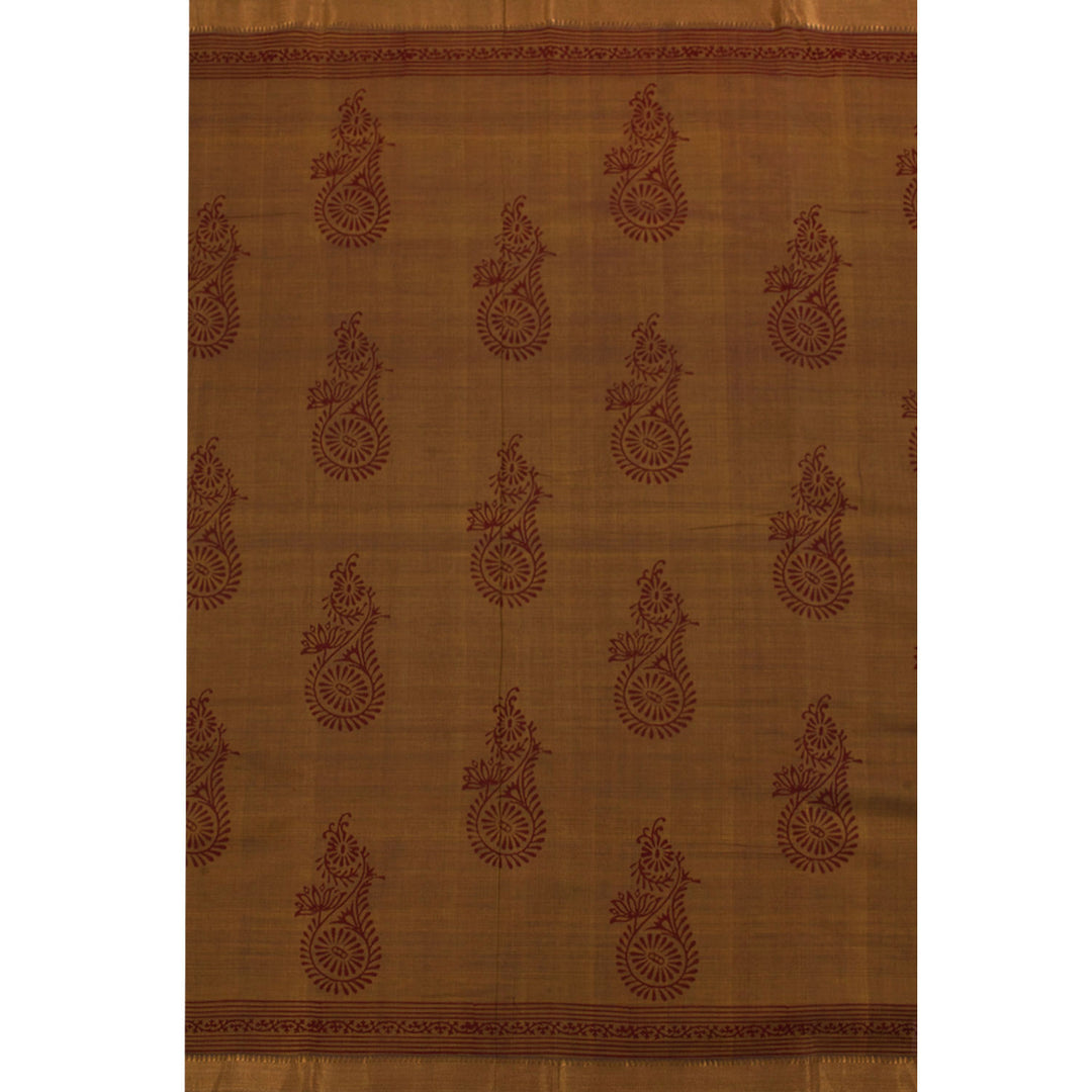 Hand Block Printed Cotton Saree 10056320