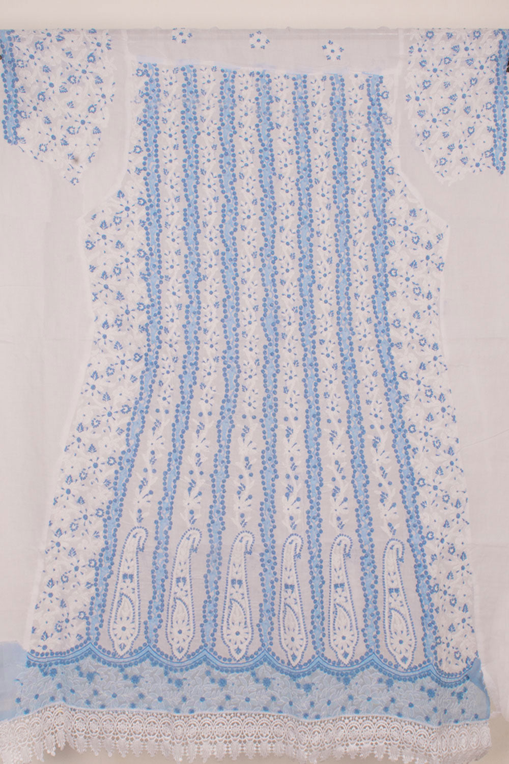 Chikankari Embroidered Cotton Anarkali Suit Material 10057956