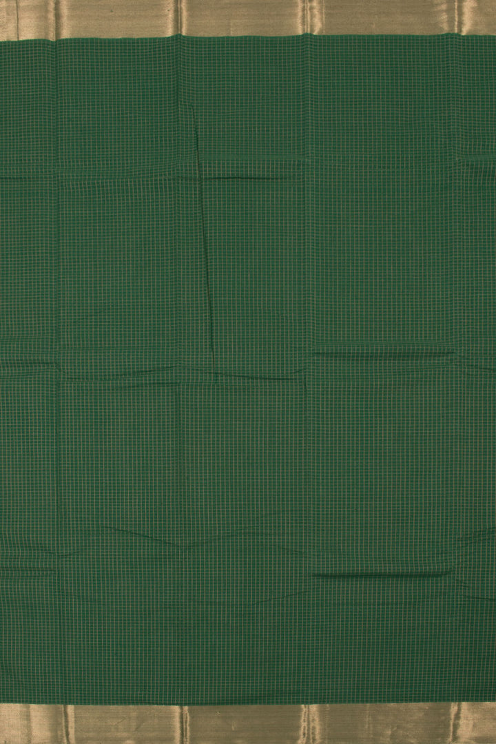 Bottle Green Handloom Kanchi Cotton Saree 10059533
