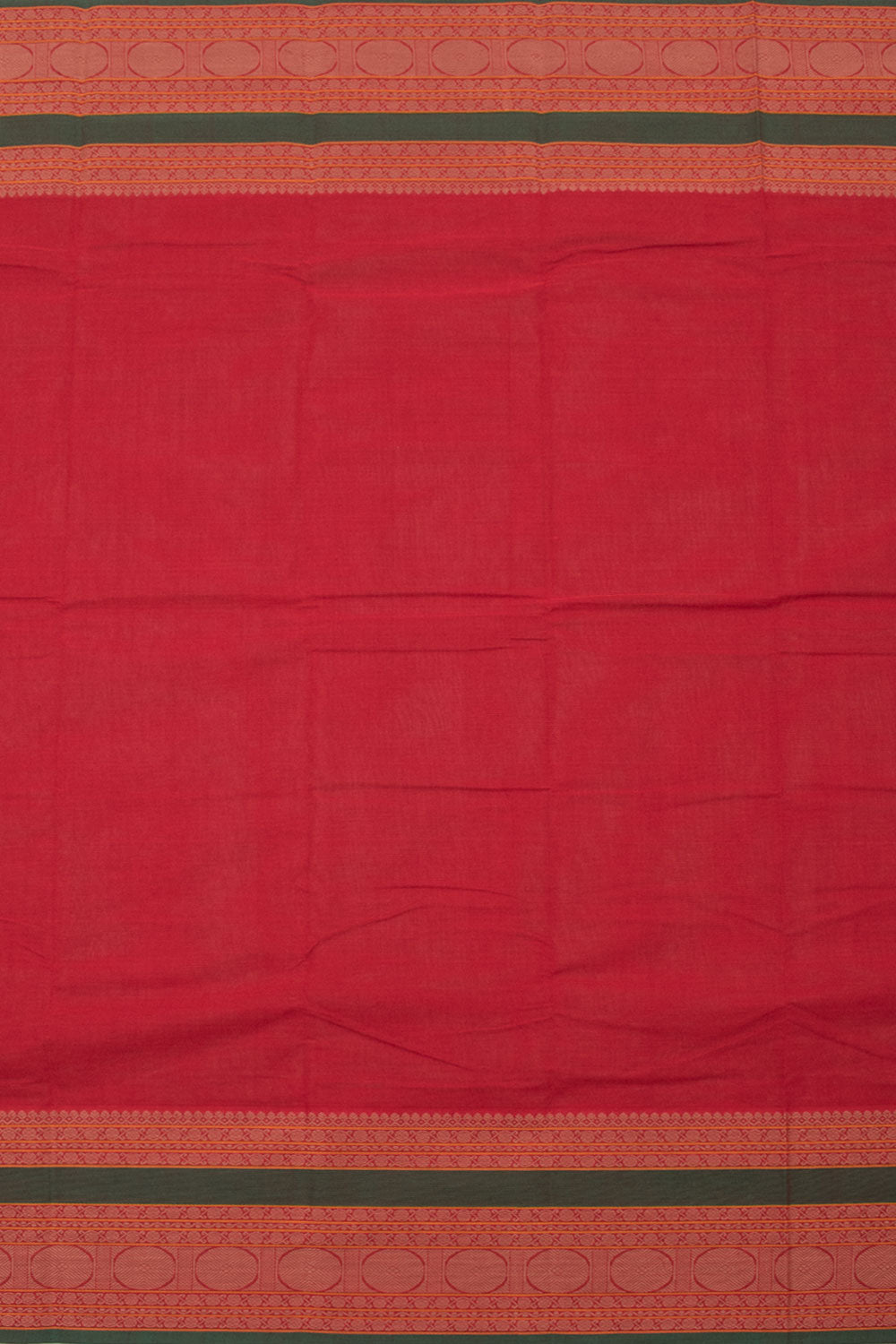 Dark Red Handloom Kanchi Cotton Saree 10059545