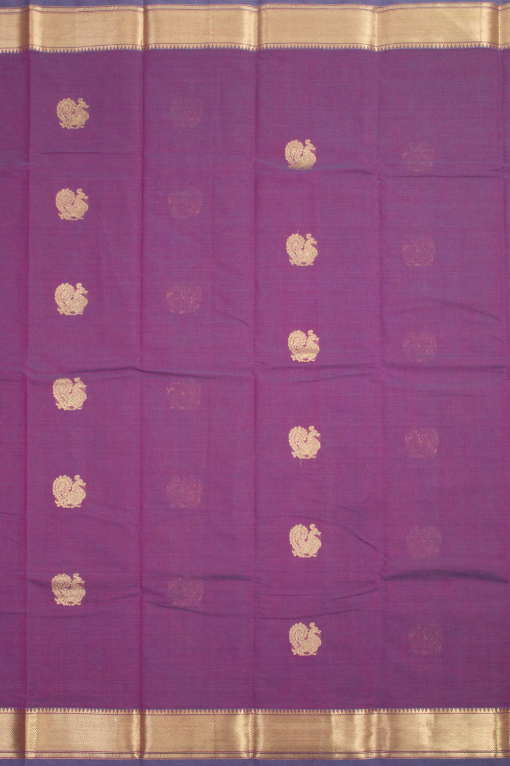 Violet Handwoven Kanchi Cotton Saree 10060849