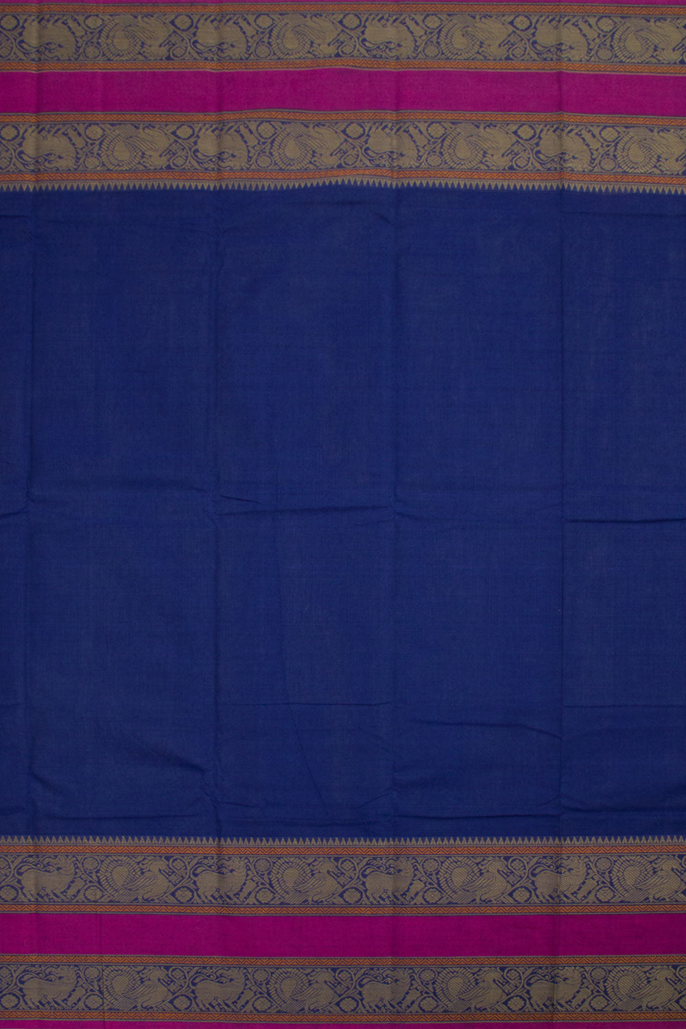 Navy Blue Handwoven Kanchi Cotton Saree 10060867