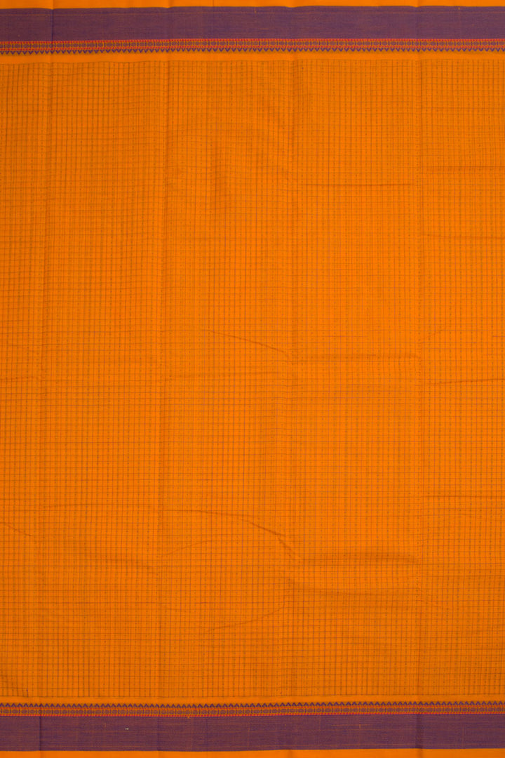 Orange Handwoven Kanchi Cotton Saree 10060881
