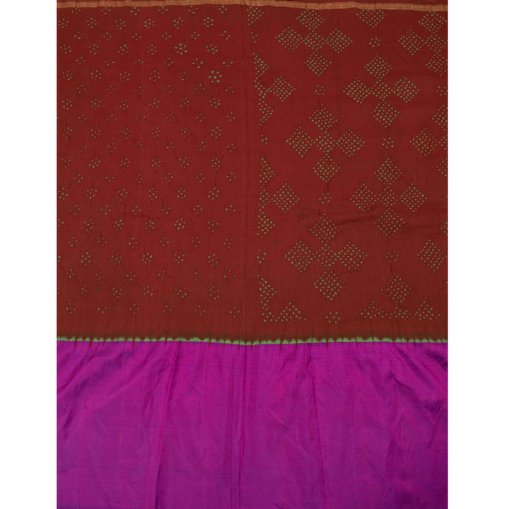 Korvai Kanjivaram Pure Silk Bandhani Saree 10057392