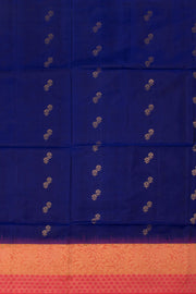 Navy Blue Handloom Kanjivaram Soft Silk Saree 10058477