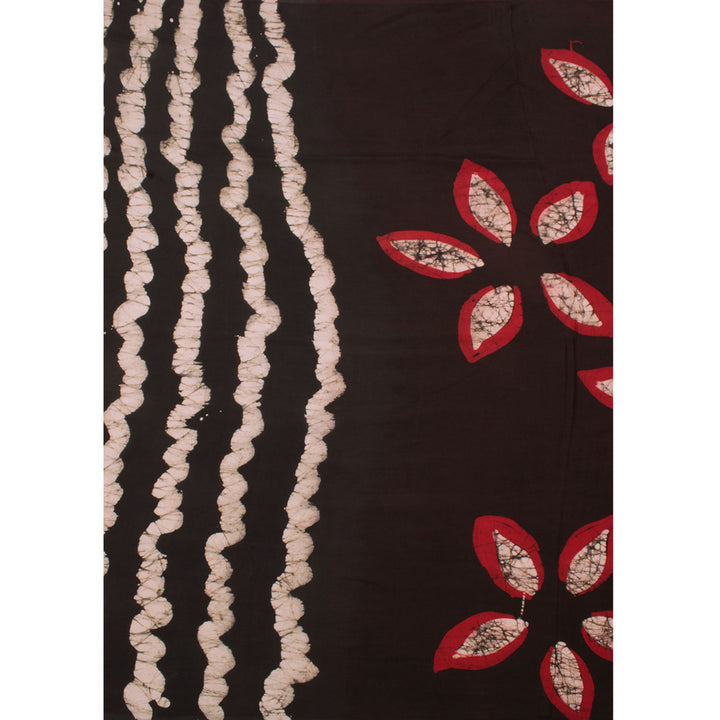 Batik Printed Silk Cotton Saree 10055763