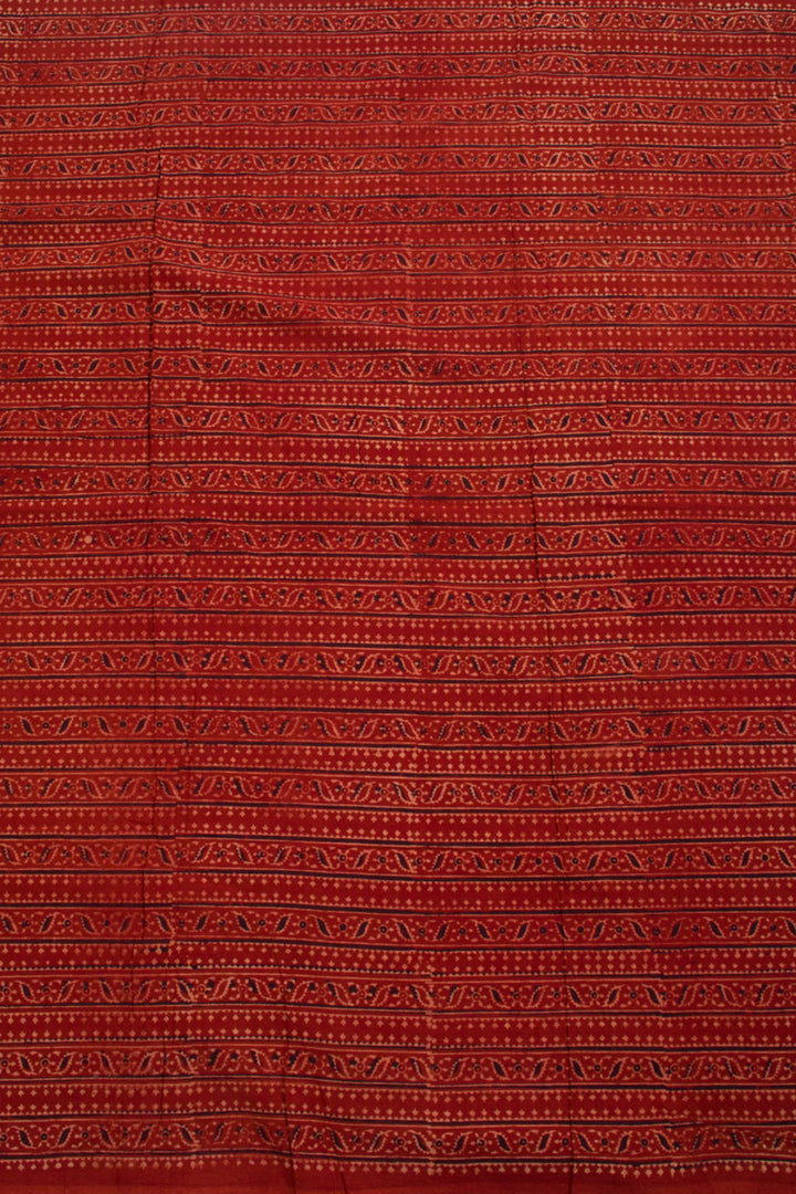 Maroon Bengal Cotton Ajrakh Print Blouse Material 10061105