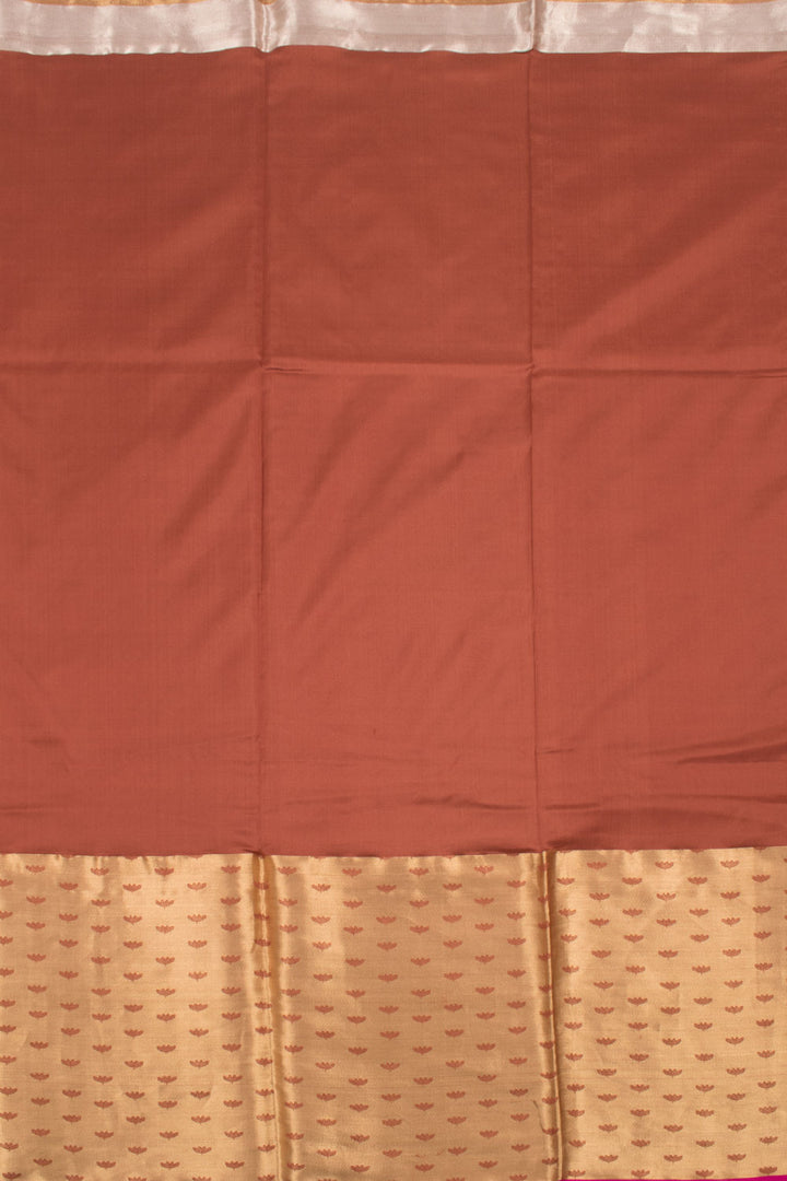 Chocolate Brown Handloom Banarasi Silk Saree 10059728