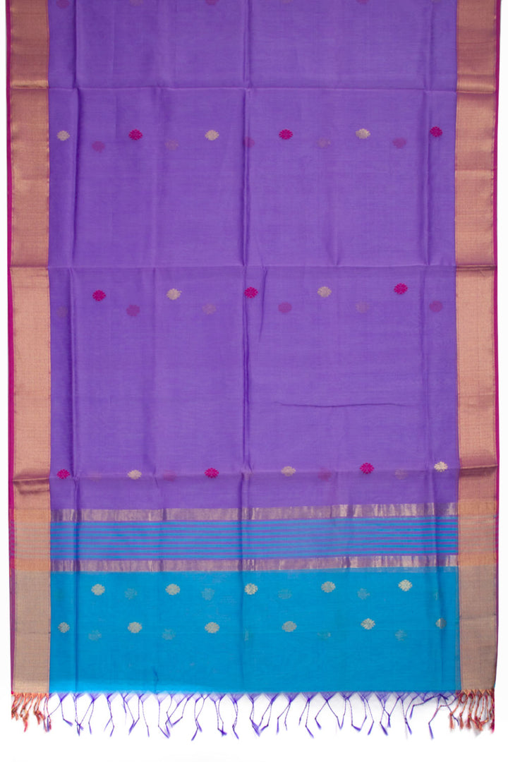 Blue Maheshwari Silk Cotton 2 pc Salwar Suit Material 10062198