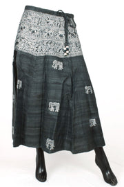 Hand Painted Madhubani Bhagalpur Tussar Silk Skirt 10057656