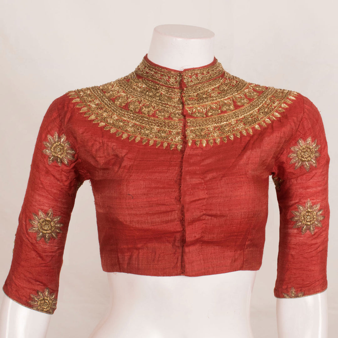 Zardosi Embroidered Tussar Silk Blouse 10055844