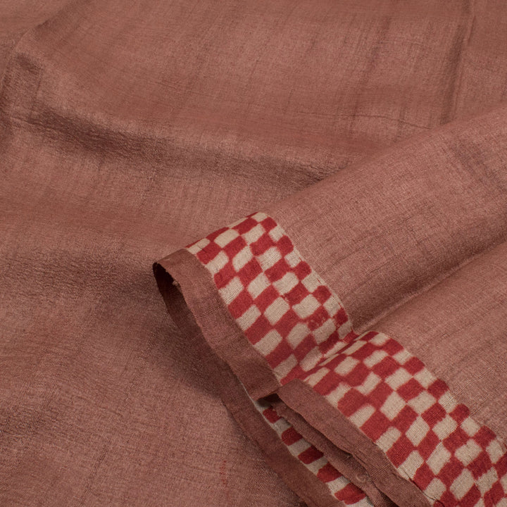 Hand Block Printed Tussar Silk Salwar Suit Material 10055928