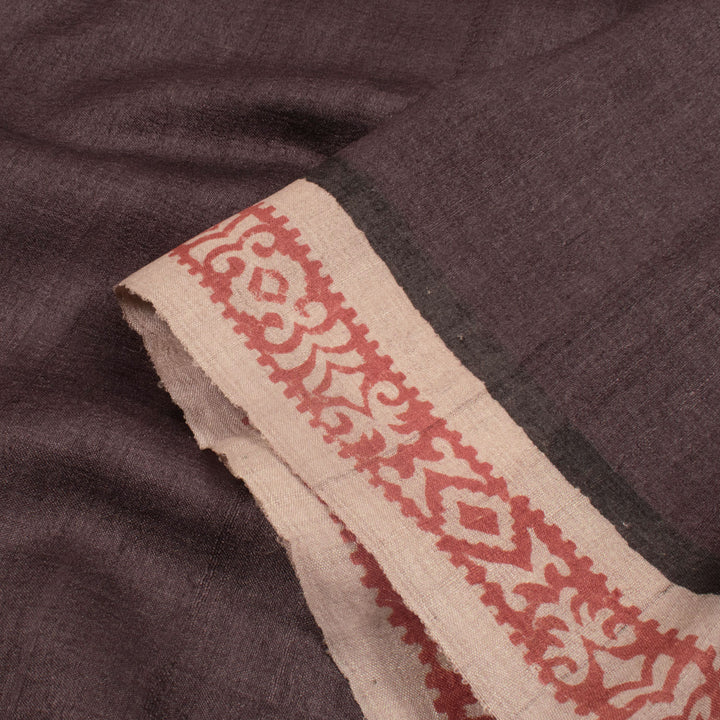 Hand Block Printed Tussar Silk Salwar Suit Material 10055936