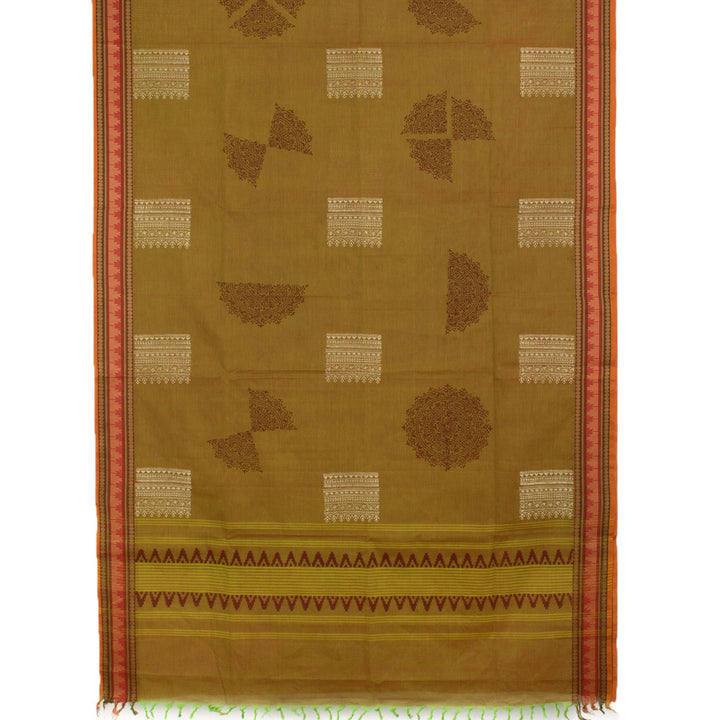 Hand Block Printed Chettinad Cotton Saree 10056530