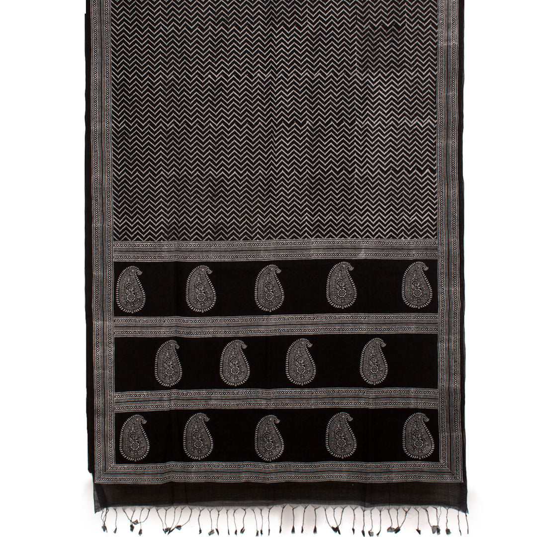 Hand Block Printed Mangalgiri Silk Cotton Saree 10056551