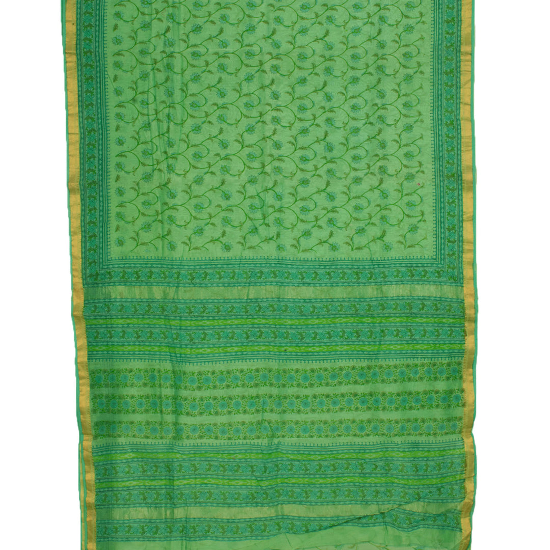 Hand Block Printed Maheshwari Silk Cotton Saree 10056917