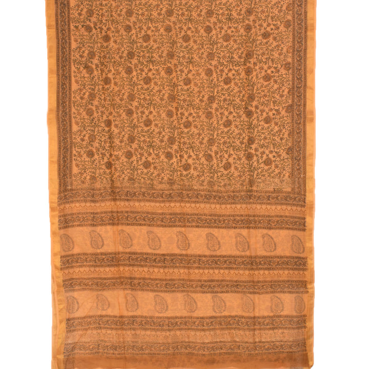 Hand Block Printed Maheshwari Silk Cotton Saree 10056919