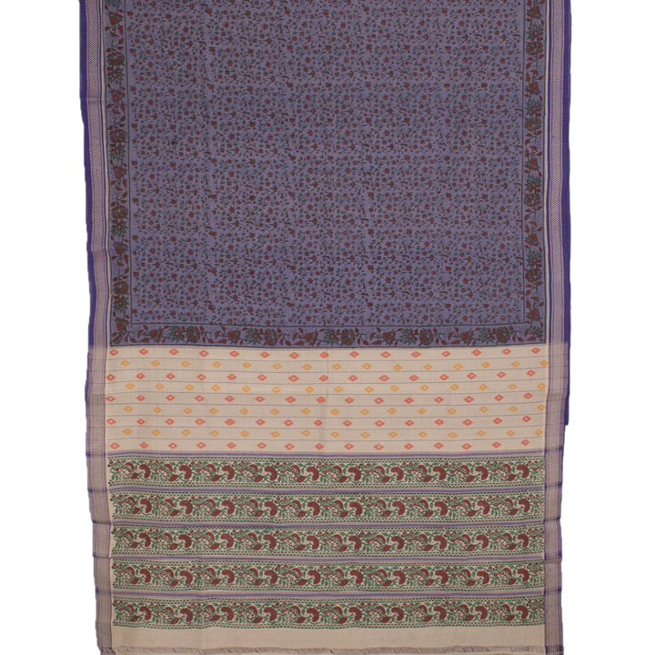 Hand Block Printed Mangalgiri Cotton Saree 10056928