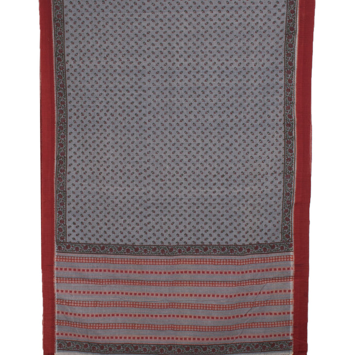 Hand Block Printed Mangalgiri Cotton Saree 10056933