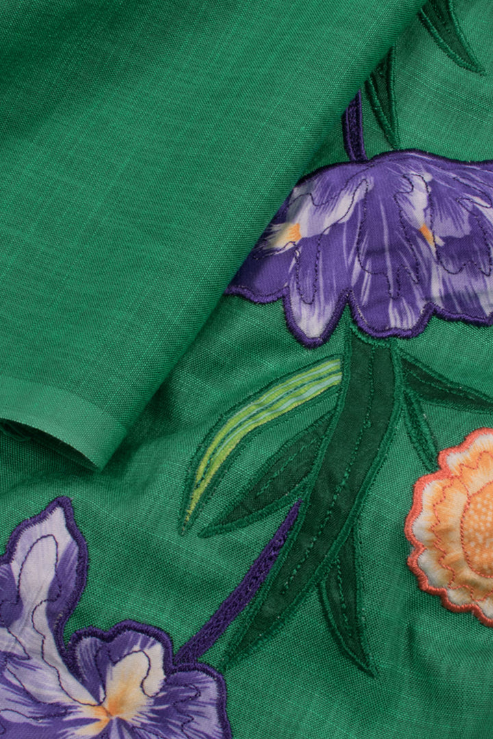 Applique Embroidered Blended Cotton Salwar Suit Material 10056955