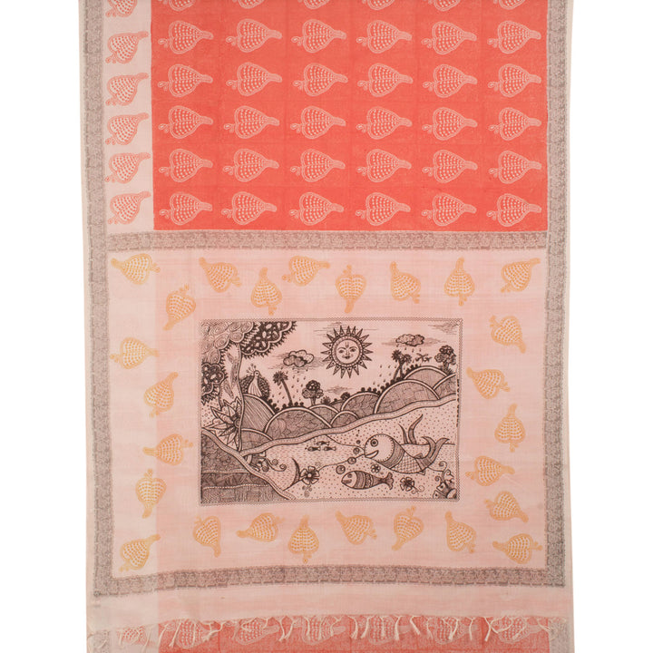 Hand Block Printed Mangalgiri Cotton Saree 10057149