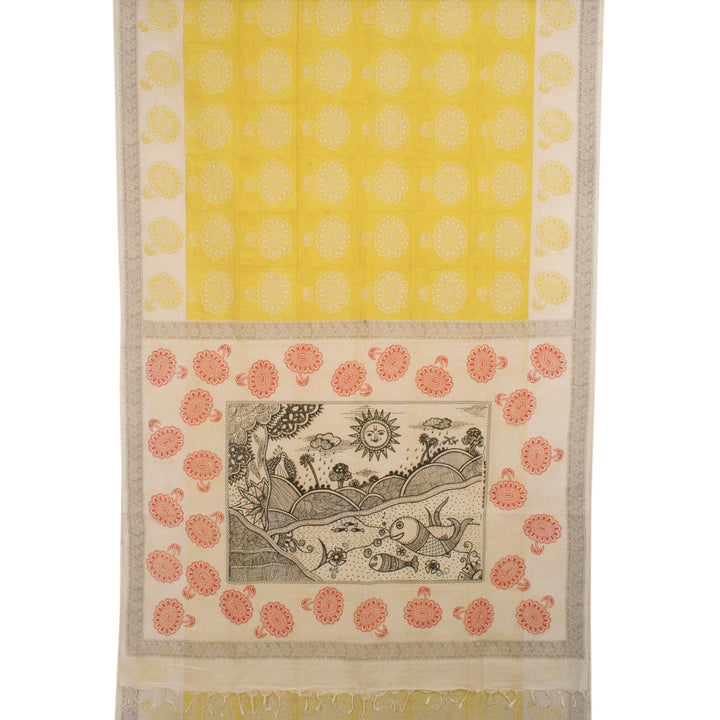 Hand Block Printed Mangalgiri Cotton Saree 10057150