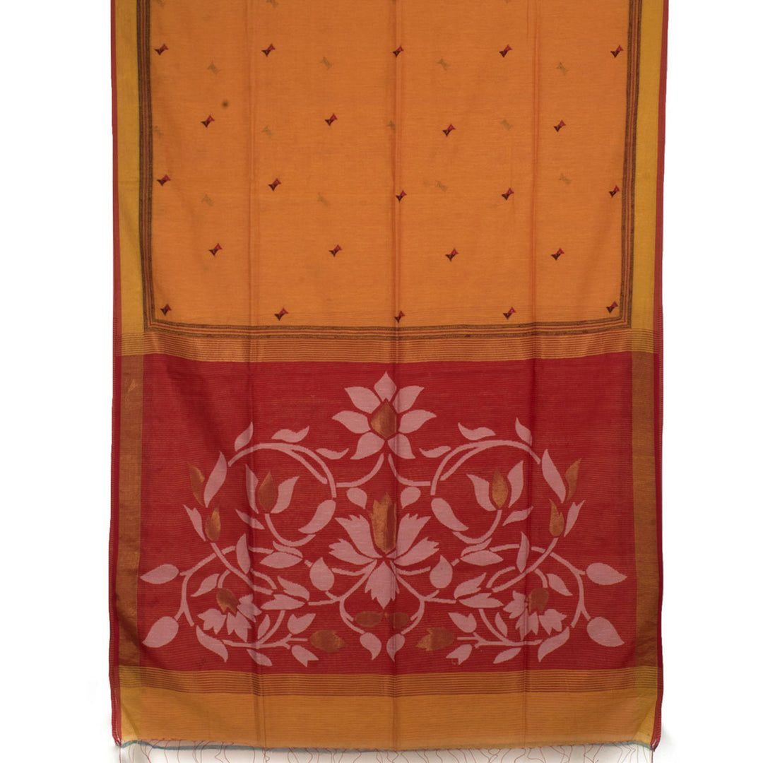 Hand Embroidered Silk Cotton Saree 10057239