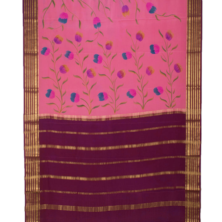 Hand Painted Mysore Crepe Silk Saree 10057541