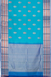 Ananda Blue Handloom Pure Zari Kanjivaram Silk Saree 10057681