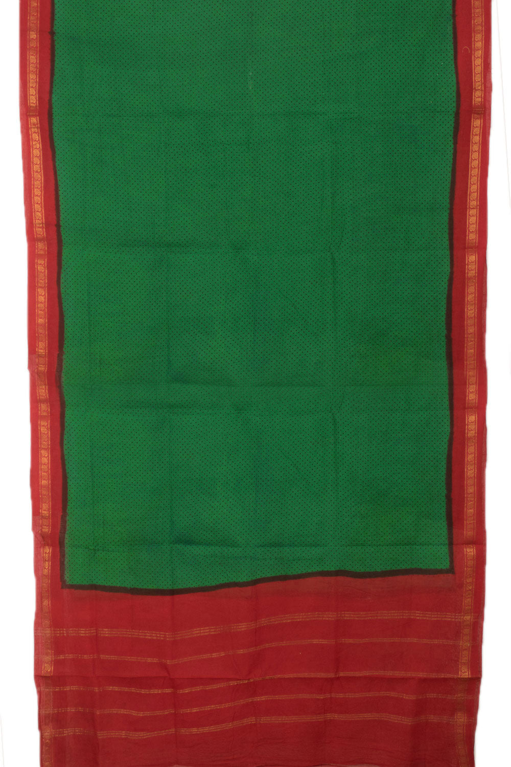 Hand Block Printed Sungudi Cotton Saree 10057741
